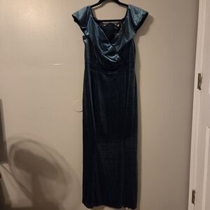 ALEXA B Nites Women's Forest Green Velvet Cocktail Formal Bridesmaid Dress. S 12